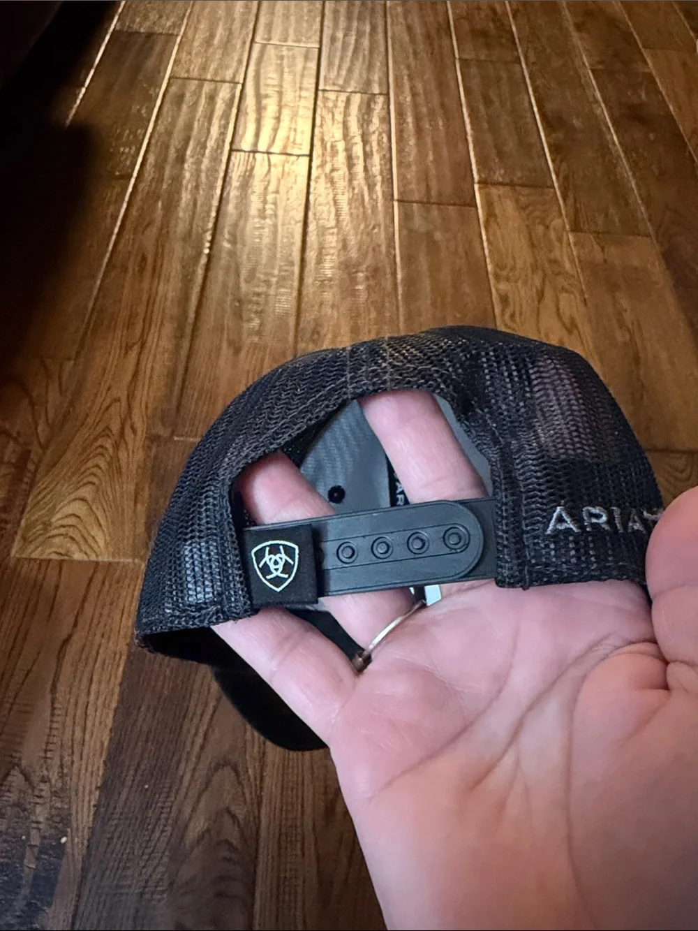 Ariat Young Kids Black Baseball Cap with Gray Shield Logo